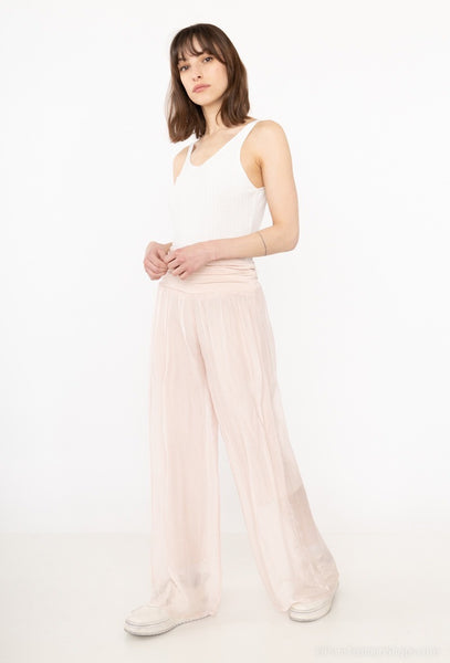 Wide Leg Silk Pants - Italian