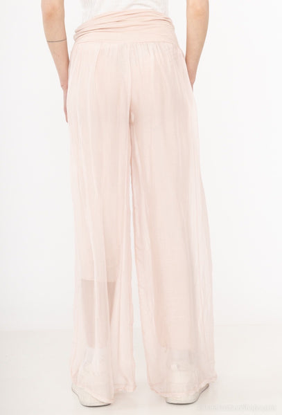 Wide Leg Silk Pants - Italian