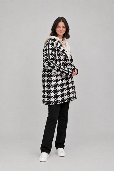 3/4 Plaid Jacket With Hoodie