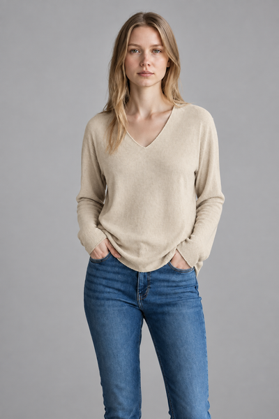 Long Sleeve V-Neck Basic Sweater
