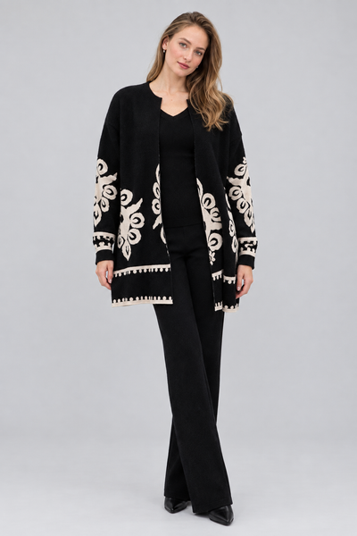 Open Front Floral Cardigan