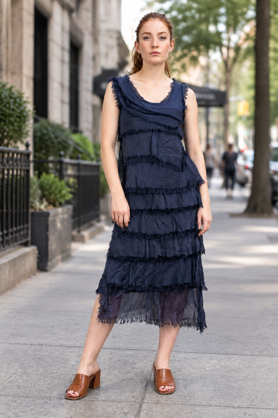 Long Layered Silk Dress - Italian