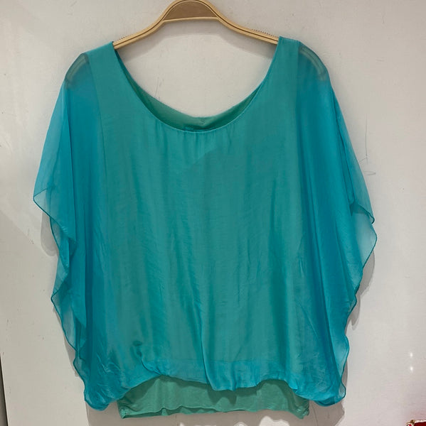 Bat Sleeve Basic Silk Blouse - Italian