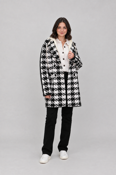 3/4 Plaid Jacket With Hoodie