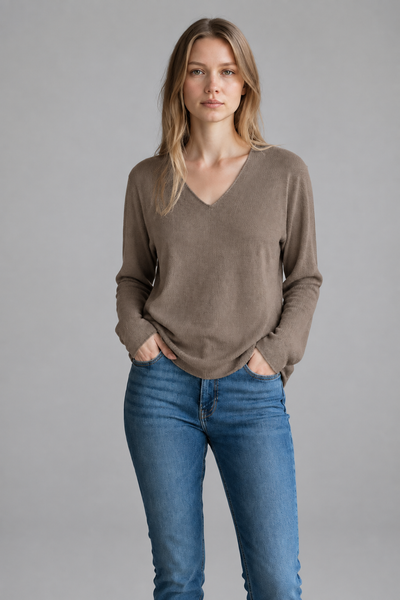 Long Sleeve V-Neck Basic Sweater