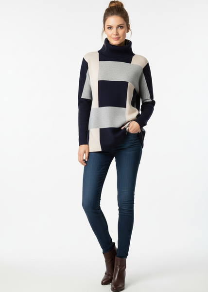 Plaid Poncho Sweater