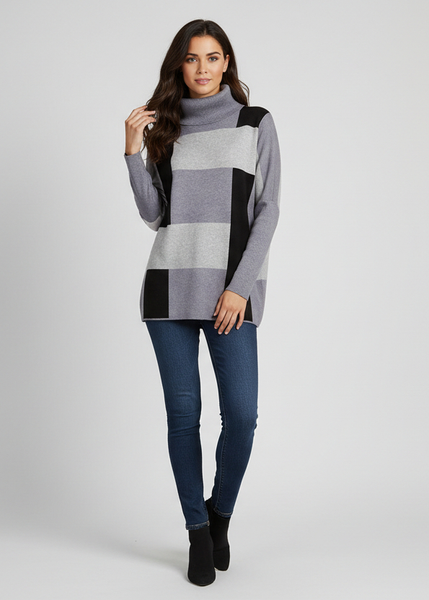 Plaid Poncho Sweater