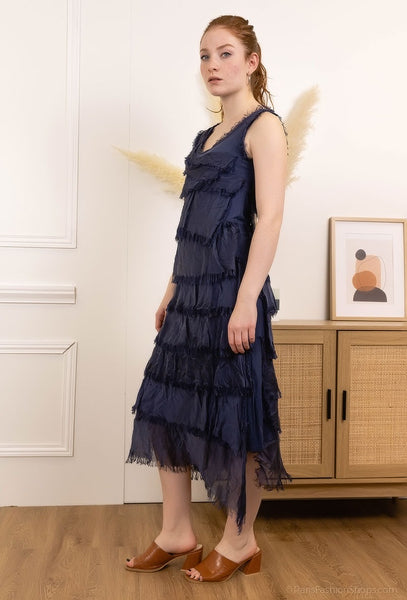 Long Layered Silk Dress - Italian