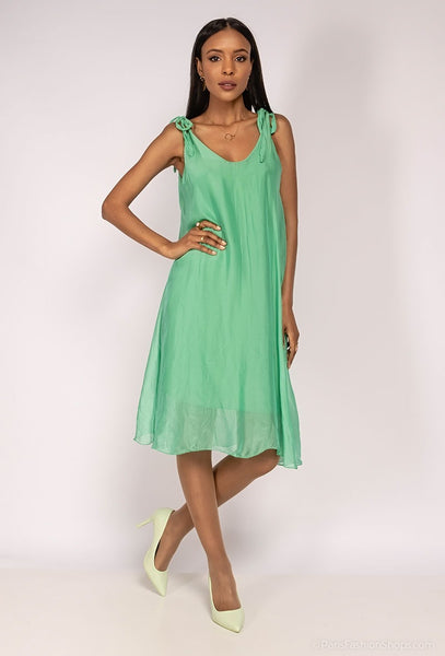 Sleeveless Silk Dress - Italian