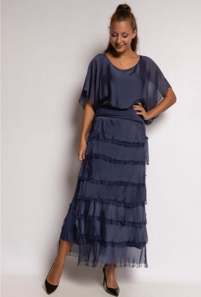 Long Layered Silk Skirt -  Italian