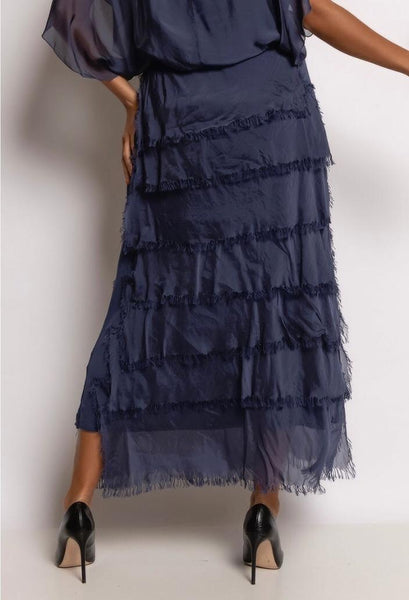 Long Layered Silk Skirt -  Italian