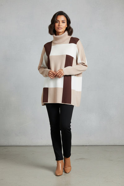 Plaid Poncho Sweater