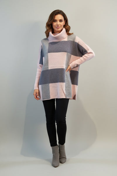 Plaid Poncho Sweater