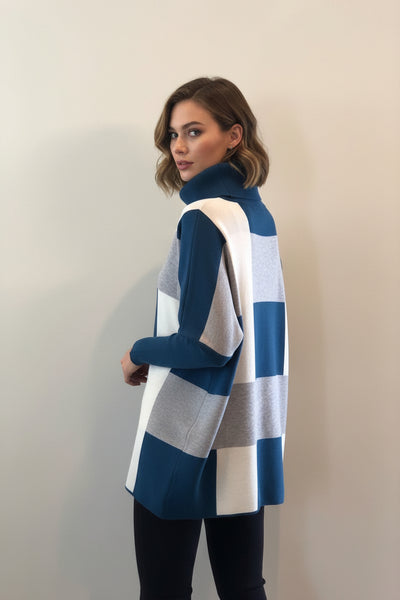 Plaid Poncho Sweater