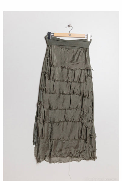 Long Layered Silk Skirt -  Italian