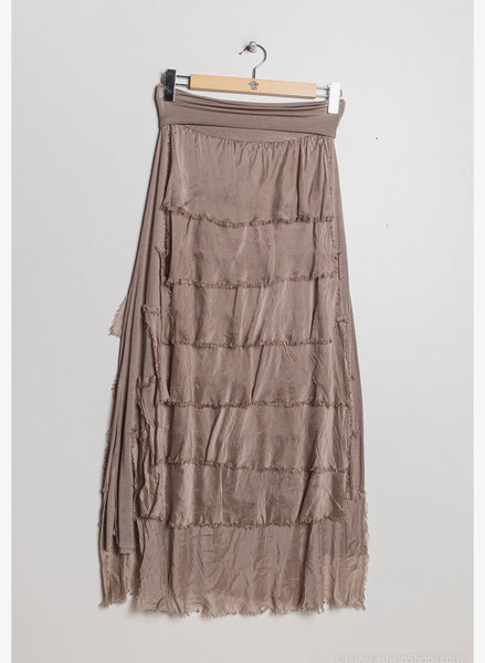 Long Layered Silk Skirt -  Italian